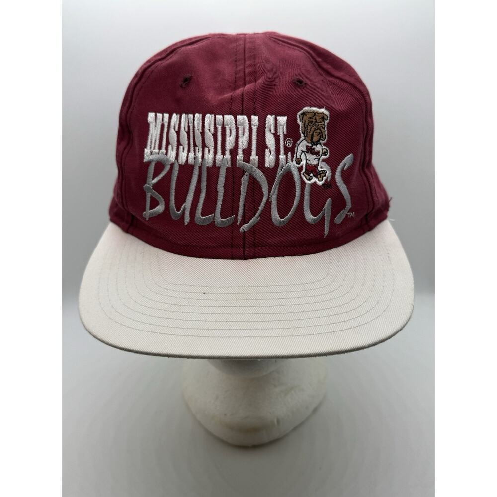 Vintage Mississippi State MSU Bulldogs Graffiti Style SnapBack Hat Cap W/ Bully